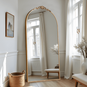 MAYEERTY 70"x32" Gold Wall Mounted Vanity Mirror Modern Bathroom Floor Mirror Full Length Large Long Wall Mounted Mirror for Bedroom