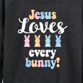 thumbnail image 3 of Instant Message - Jesus Loves Every Bunny - Women's Lightweight French Terry Long Sleeve Shirt, 3 of 6