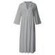 thumbnail image 1 of Gibobby Vestido Causal para Mujer de Verano Vestido de lino de manga larga de verano para mujer Vestido suelto de color sólido de una línea(Gris,M), 1 of 3