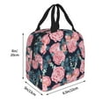 thumbnail image 2 of Yiaed Rose Flowers Print Insulated Lunch Bag Reusable Cute Tote Lunch Box, Leakproof Cooler Lunch Bags for Work Office Travel School Picnic, 2 of 5