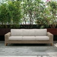 thumbnail image 2 of Bahamas Outdoor Wicker & Teak Wood Sofa with Beige Olefin, 2 of 6
