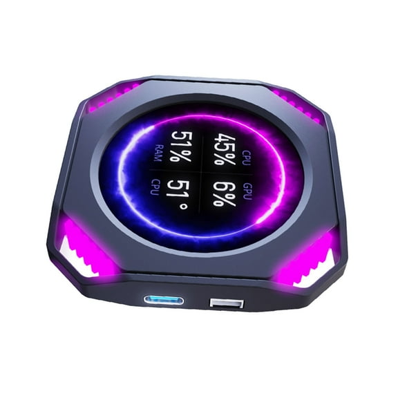 Plugs and Play PC Case Secondary Display 2.1In Display Panel Real Time Hardware Data Trackings Gaming Accessory