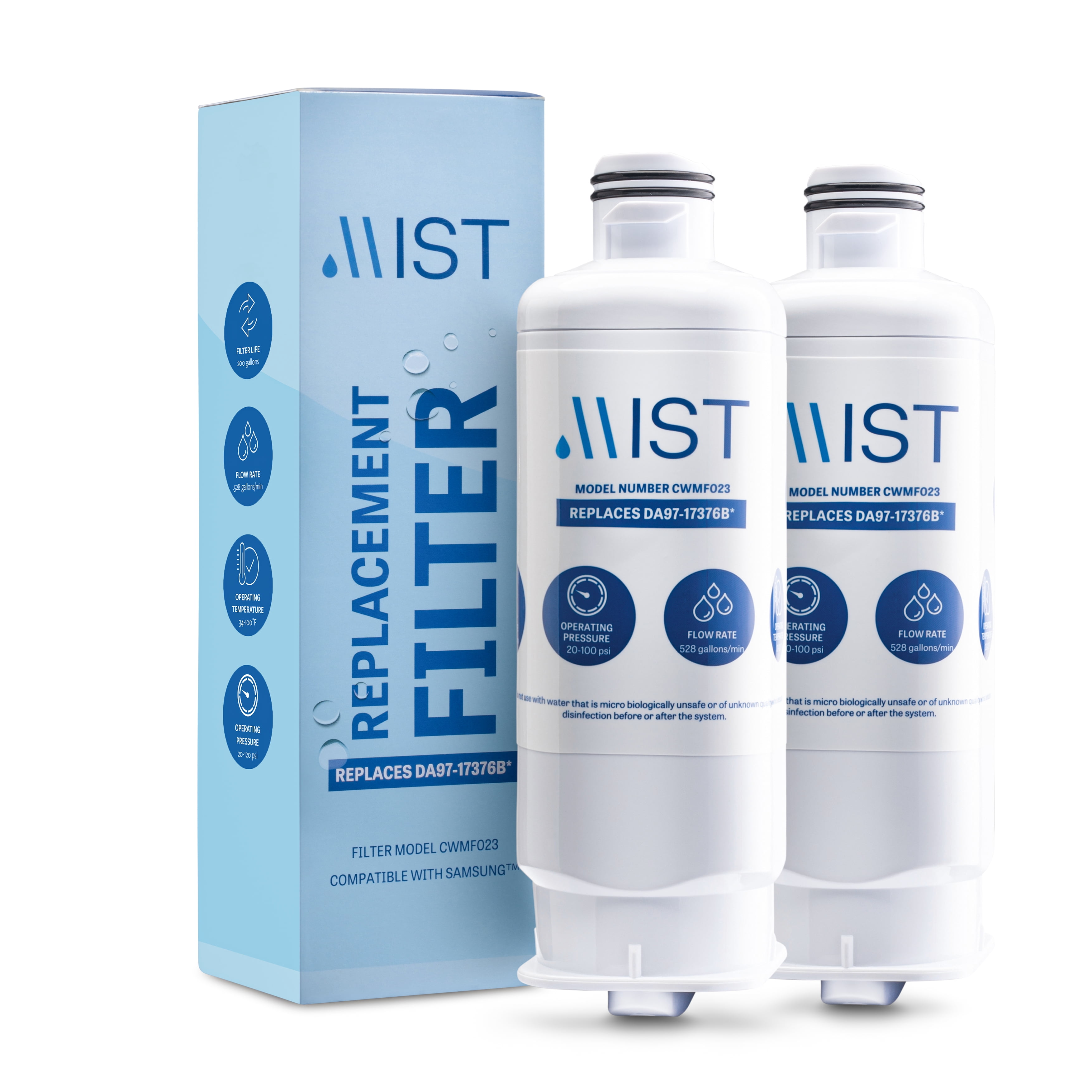 Mist Samsung Model Da97 b Haf Qin Rf23m8070sr Water Filter Replacement 2 Pack Walmart Com