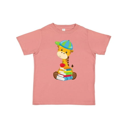 

Inktastic Cute Giraffe Giraffe Going to School Books Gift Toddler Boy or Toddler Girl T-Shirt