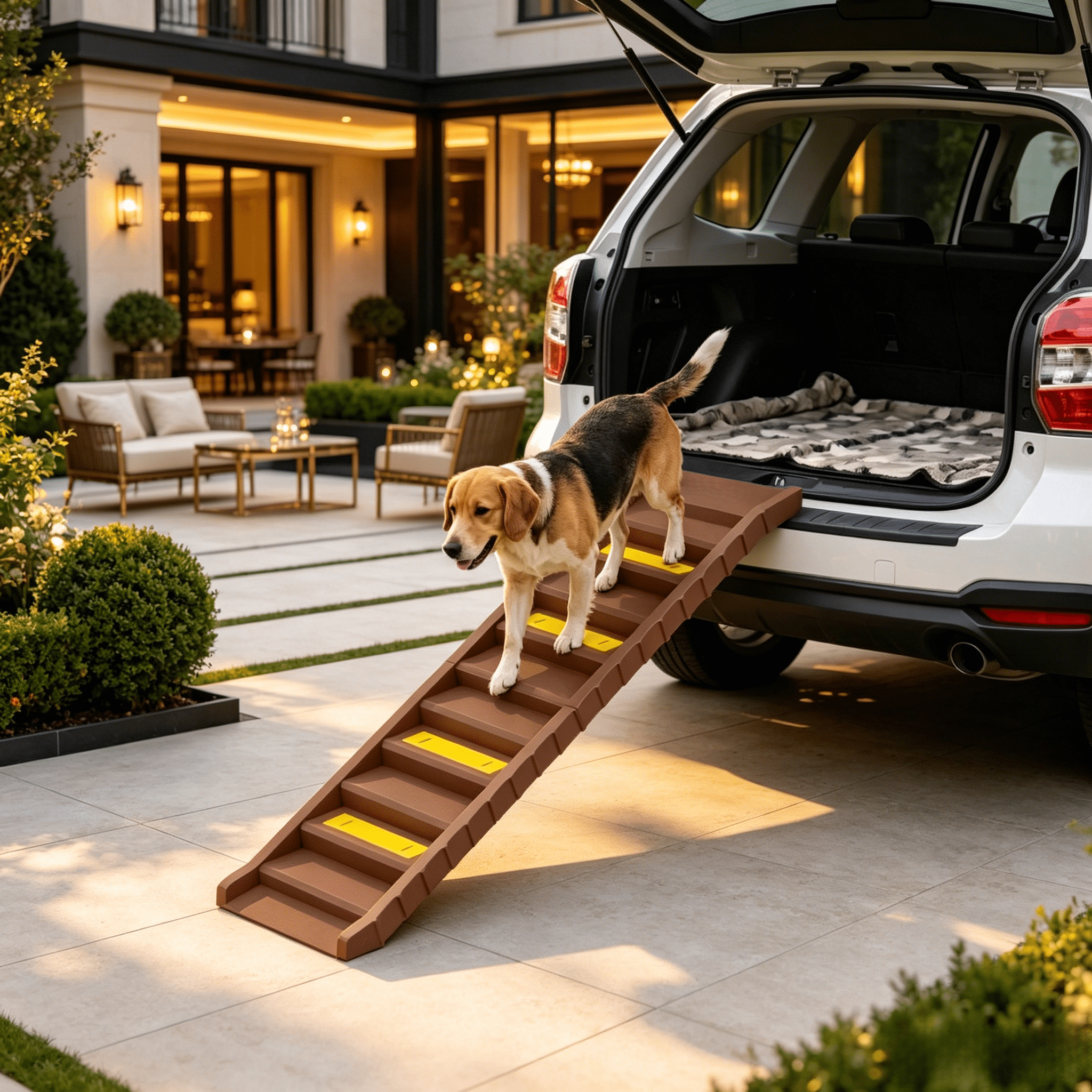 Foldable Dog Stairs Ramp for Car Truck SUV, for Large Medium Small Dogs