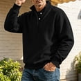 thumbnail image 5 of Gytharion Men's Mock Neck Sweatshirts Snap Button Ribbed Hem Solid Color Classic Pullovers Fall Warm Cozy Pullover Tops, 5 of 8