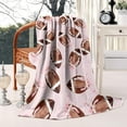 thumbnail image 4 of Pink Footballs with Bows Pattern Blanket,Comfortable Soft Lamb Wool Throw Blanket,All Season,Warm Lightweight Blankets for Sofa Bed Couch Living Room Chair,50"x60", 4 of 4