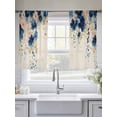 thumbnail image 5 of Navy Blue Spring Floral Sheer Curtains 54 Inch Length 2 Panels for Living Room, Farmhouse Butterfly Rustic Voile Kitchen Curtain Set, Luxury Privacy Drapes Window Treatment for Bedroom, 5 of 7