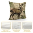 thumbnail image 4 of Leisuo Vintage Wildlife AnimalsThrow Pillow Covers Squirrel Bear Elk Rabbit with Green Plants Cushion Cover Home Decor Square Pillowcase (Animals), 4 of 5