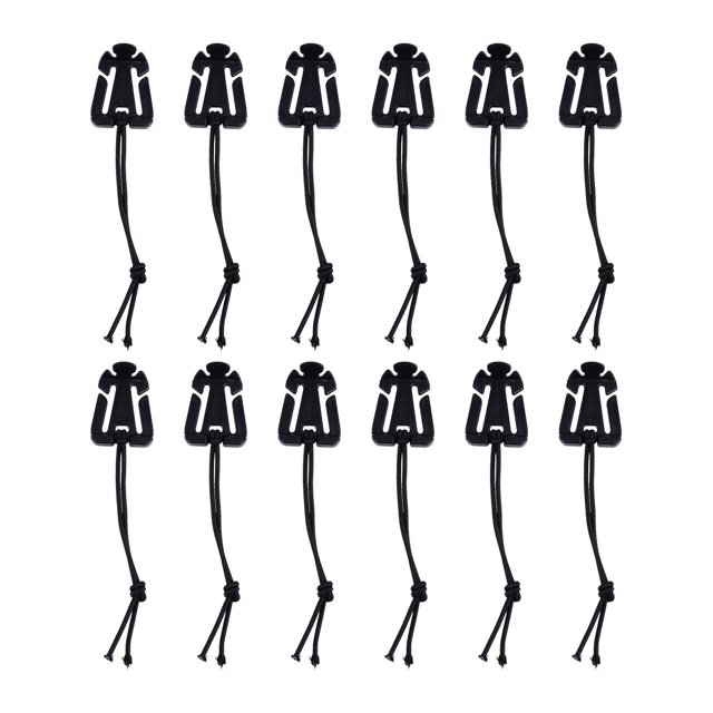 12PCS Elastic Rope Triangle Buckle Finishing Fixed Coil Clamp Storage Ribbon Clip Outdoor Supplies