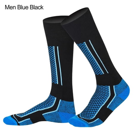 Winter Outdoor Cycling Walking Thermal Ski Socks Thicken Warm Leg Warmer Sports Socks MEN BLUE BLACK