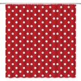 thumbnail image 2 of Polka Dot Shower Curtain Retro Red White Spot Doodle Circular Geometric Pattern Vintage Cute Hippie Funny Polyester Fiber Bathroom Decoration with Hooks,, 2 of 4