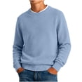 thumbnail image 2 of ZBSOKO Crew Neck Sweater for Boys Solid Color Classic Knit Pullover Long Sleeve Regular Fit Basic Tops Casual Fall Winter Clothes, 2 of 7