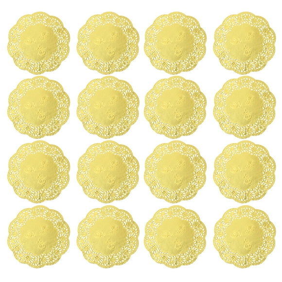 100PCS 3.5 Inch Oil-Absorbing Lace Doilies Disposable Cake Box Liner Round Packaging Paper Pad