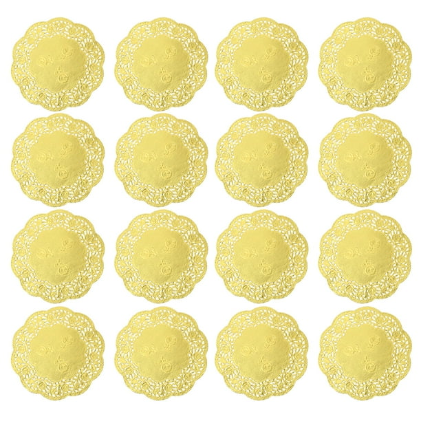 100 servilletas de encaje absorbentes de aceite de 3,5 pulgadas, desechables, para cajas de pasteles, redondas, para embalaje