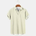 thumbnail image 2 of fatyb Mens Striped Shirts Summer Short Sleeve Button down Shirts Casual Vacation Beach Pocket Shirts, 2 of 4