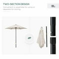 thumbnail image 4 of Outsunny 6.6FT Patio Umbrella, Outdoor Parasol with 6 Ribs, Cream White, 4 of 10