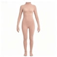 thumbnail image 3 of Women's Full Body Zentai Turtleneck Jumpsuit with Attached Unitard Long Sleeve One-Piece Bodysuit for Dance Cosplay Halloween & Stage Performance (Khaki D), 3 of 7