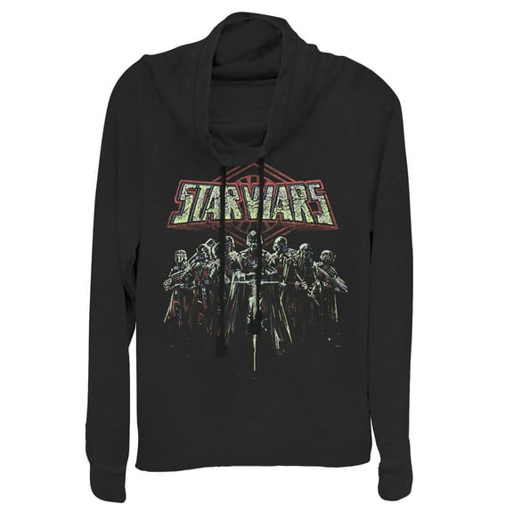 Junior's Star Wars: The Rise of Skywalker Knights of Ren Darkness Cowl Neck Sweatshirt Black Large