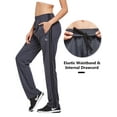 thumbnail image 4 of BALEAF Women's Track Pants Athletic Jogging Sweatpants Zipper Pockets Warm-Up Sports Running Pants Grey/Black Size XXL, 4 of 7