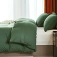 thumbnail image 3 of Davulos Duvet Cover Set Queen Size,3 Pieces Modern Bedding Set for Adults Teens Soft and Breathable Comforter Cover 88"x 88" and 2 Pillow Shams,Dark Green, 3 of 7