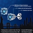 thumbnail image 2 of Gem Stone King 925 Sterling Silver Persian Blue Moissanite Stud Earrings for Women | 1.60 Cttw | Gemstone Birthstone | Round 6MM, 2 of 6