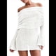 thumbnail image 3 of Vestido Elegante Tipo Suéter de con Hombros Descubiertos para Mujer, Ajustado, de Larga y Crochet S, 3 of 10