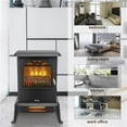thumbnail image 3 of Selectric Chauffage de Foyer Électrique avec Télécommande, Poêle de Foyer Infrarouge Portable Autonome de 22,4 Pouces avec Flamme Réaliste sur 3 Côtés pour Usage Intérieur, Sécurité contre la Surchauffe et le Basculement, 1000 W/1500 W, 3 of 9