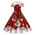 thumbnail image 1 of Wyzesi Robes de Maternité Hiver à Manches Longues Robe Décontractée de Vacances pour Femmes Imprimée à Manches Courtes Pyjama de Noël Costume, 1 of 3