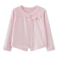 thumbnail image 2 of THDHVS Girls Cardigan,Cardigan for Girls,Girls' Ruffle Collar Cardigans Sweater Button Solid Long Sleeve Knit Sweaters Pink 4-5 Years, 2 of 6