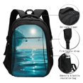 thumbnail image 3 of Disketp Turquoise Ocean Reflection Travel Laptop Backpack, Laptops Backpack with USB Charging Port, Water Resistant Computer Bag Gift for Men & Women, 3 of 7