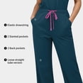 thumbnail image 4 of Niaahinn Women's Medical Scrub Jumpsuit - Mandarin Collar, with Drawstring Waist for Nursing Uniforms, 4 of 7