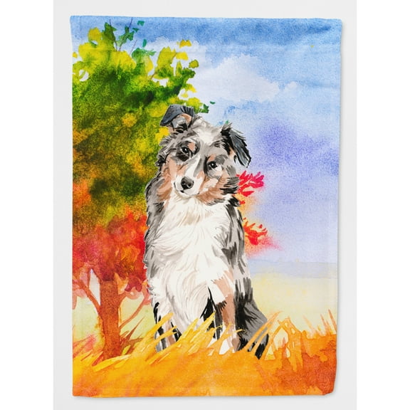 Carolines Treasures CK1960CHF Fall Australian Shepherd Flag Canvas House Size  Large multicolor