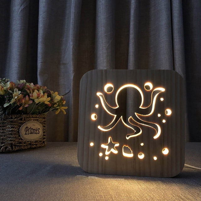 Up to 65% off Wood 3D Three-dimensional Night Light Animal Decoration Atmosphere Gift Light