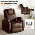 thumbnail image 6 of Furmax 360° Swivel Rocking Chair Power Massage Recliner With nursing Needs Oversized Furniture For Living Room,,PU Brown, 6 of 7