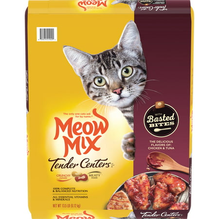 Meow Mix Tender Centers with Basted Bites, Chicken and Tuna Flavored Dry Cat Food, (Best Dry Food For Older Cats)
