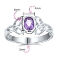 thumbnail image 3 of Bling Jewelry Womens Delicate Oval Gemstone Silver Ring for BFF Sorority Sister with Celtic Knot Design, 3 of 7