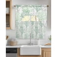 thumbnail image 2 of Sage Green Coral Coastal Swag Valance and Tier Curtains 24'' Length Set, Summer Beach Seaside Nautical Light Filtering Kitchen Curtains, Tier Curtain Valances for Bathroom/Living Room/Bedroom/Café, 2 of 6