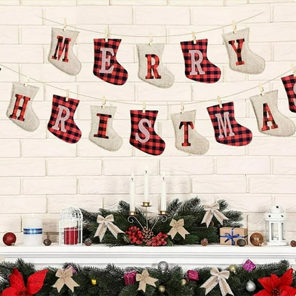 Christmas Decorations Christmas Banner Rustic Decorations Tree Ornaments Decor Shaped Vintage Xmas Decorations Indoor Merry Party