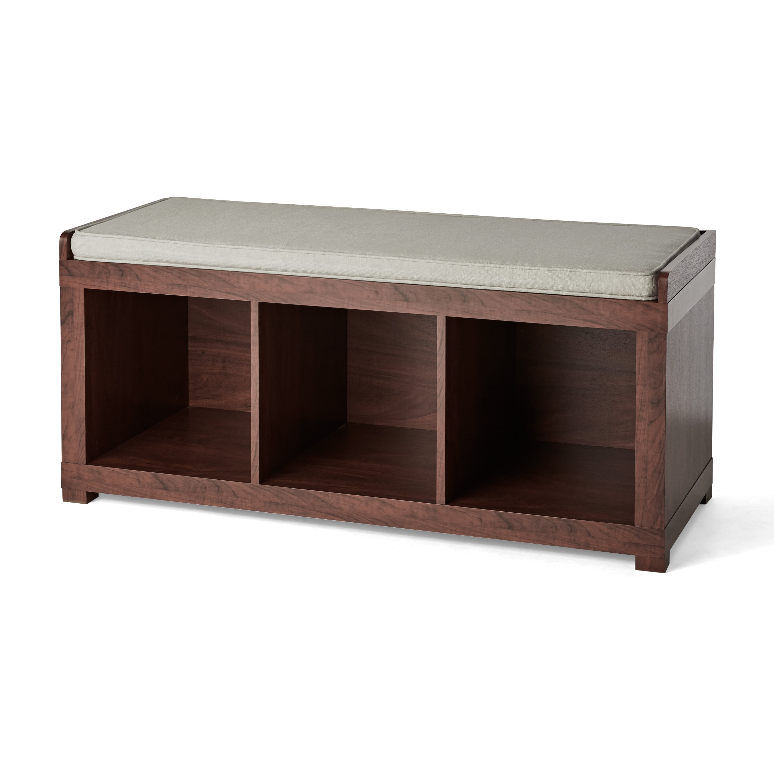 Espresso Better Homes and Gardens 3-Cube Storage Organizer Bench and White//Wood Planter 20 Green//Yellow Faux Snake Plant