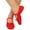 Red, variant on Girls Ballet Dance Shoes Slip on Jazz Flats for Party Performance