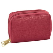 RFID Zip Around Wallet, Red