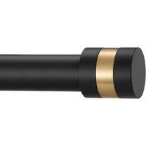 1Inch Diameter Single Curtain Rods with Decorative Finials 72-144inch, Matte Black