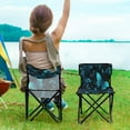 thumbnail image 5 of 600D Oxford Camping Chair Portable Foldable Chair Supports 220 lbs for Picnic, Fishing, Backpacking Blue-green Butterfly Pattern, 5 of 8