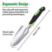 Lnrkai Garden Trowel Hand Shovel, 11.8 Aluminum Alloy Wide Shovel for Planting Transplanting Weeding Moving, Gardening Hand Tools, Green