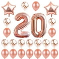 thumbnail image 1 of Juego de 24 globos decorativos de 20 años con látex natural, película de aluminio y lentejuelas para fiesta de cumpleaños., 1 of 6