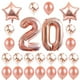 thumbnail image 1 of Juego de 24 globos decorativos de 20 años con látex natural, película de aluminio y lentejuelas para fiesta de cumpleaños., 1 of 6