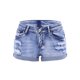 thumbnail image 1 of Pantalones cortos de mezclilla rasgados para mujer, cintura alta enrollada elástica XBTCLXEBCO agujero, 1 of 6