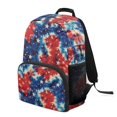 thumbnail image 2 of POLERO Tie-Dye American Flag Star Pattern 17 Inch Casual Daypack for Boys, Polyester Material Lightweight Side Pockets School Backpack for Travel, 2 of 9
