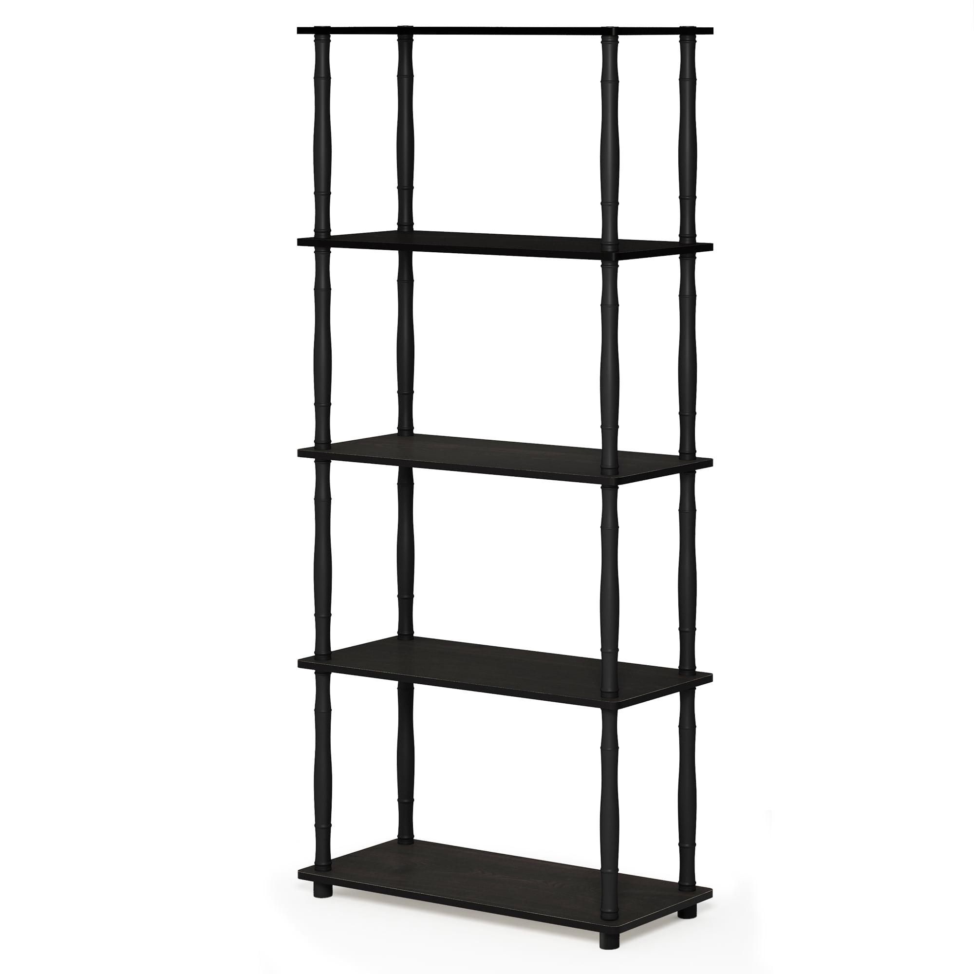 Furinno Turn-N-Tube 23.6â€ W x 11.6 D x 57.4 H 5-Shelf Decorative Shelves  Black